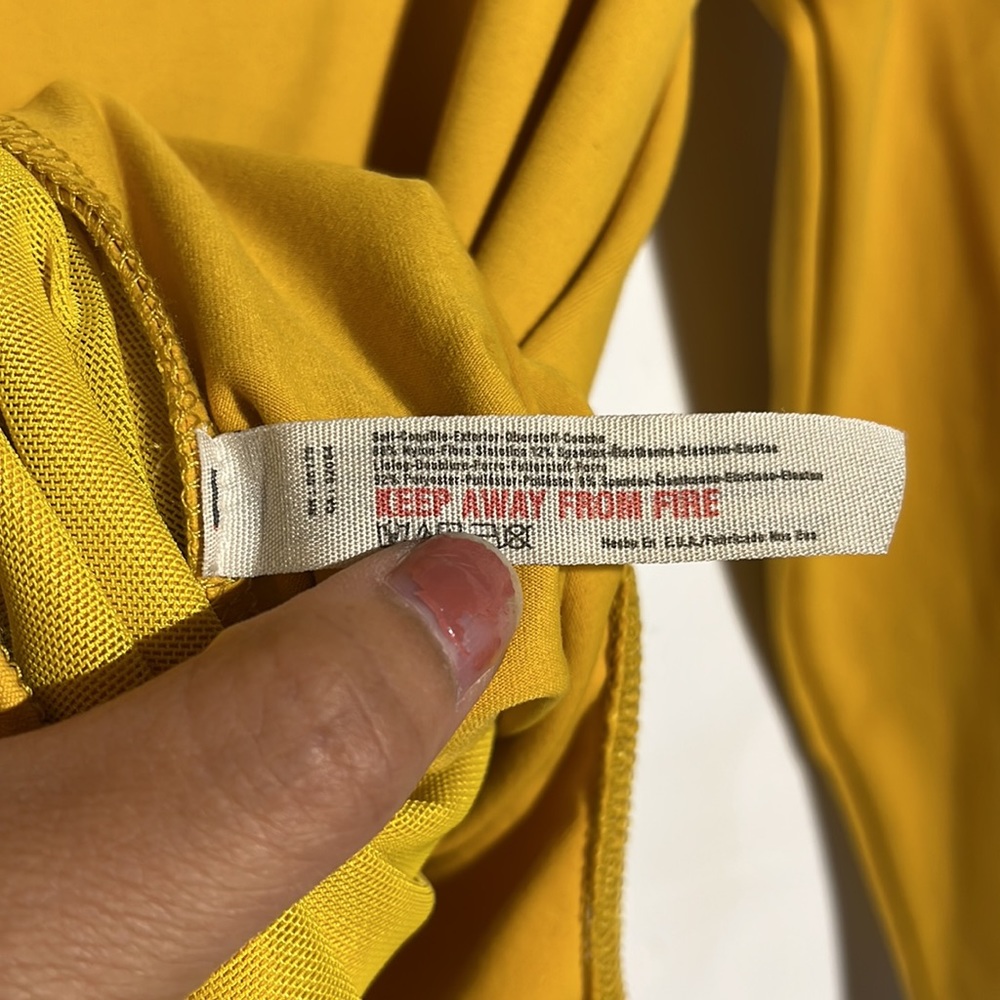NEW Free People Truth Or Square Duo Bodysuit Size Large Mustard Yellow - Picture 8 of 8